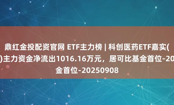 鼎红金投配资官网 ETF主力榜 | 科创医药ETF嘉实(588700)主力资金净流出1016.16万元，居可比基金首位-20250908